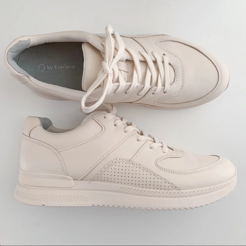 NWR Everlane The Trainer Leather Lace Up Sneaker in Blush Pink,‎ Size 13.5